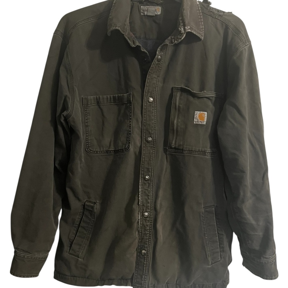 Vintage 1970’s Distressed Carhartt Blanket Lined Denim Detroit Jacket Large - Picture 2 of 15